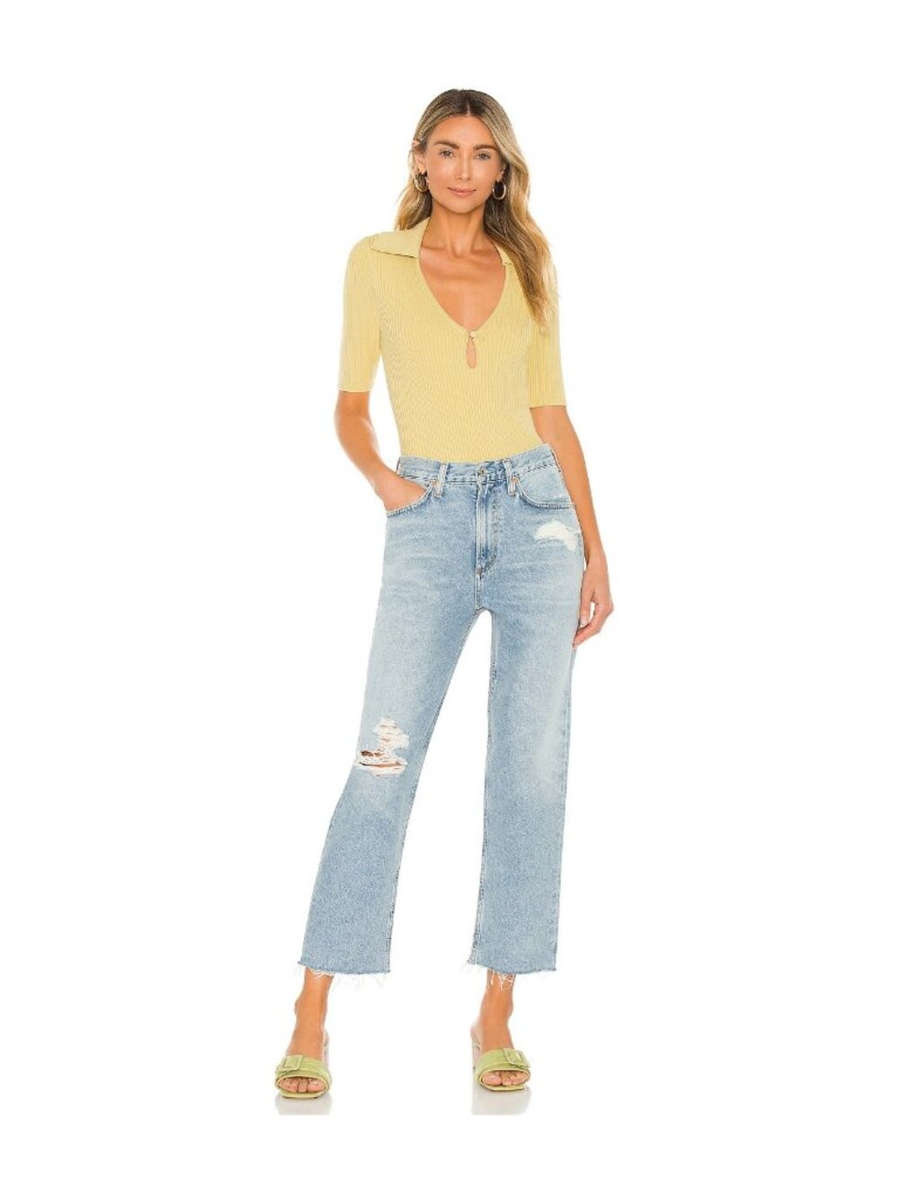 Citizens of Humanity Daphne Crop High Rise Stovepipe Jeans 26" / Size 25 / Aster